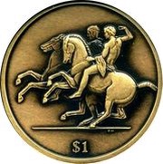 1 Dollar - Elizabeth II Frieze of the Parthenon in Athens, United Kingdom, 2010 reverse image