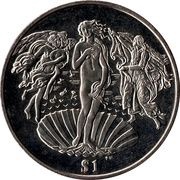 1 Dollar - Elizabeth II Birth of Venus, United Kingdom, 2010 reverse image