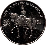 1 Dollar - Elizabeth II Queen Elizabeth II on Horseback, United Kingdom, 2011-2012 reverse image