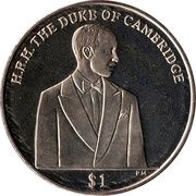 1 Dollar - Elizabeth II Duke of Cambridge - Double Portrait, United Kingdom, 2012 reverse image