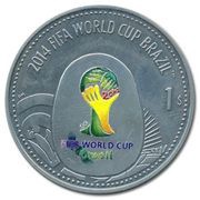 1 Dollar - Elizabeth II 2014 FIFA World Cup Brasil, United Kingdom, 2012 reverse image