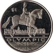 1 Dollar - Elizabeth II Dressage; Double Portrait, United Kingdom, 2012 reverse image