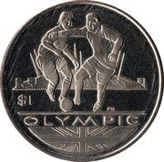 1 Dollar - Elizabeth II Football; Double Portrait, United Kingdom, 2012 reverse image