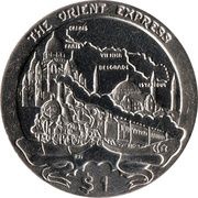 1 Dollar - Elizabeth II The Orient Express, United Kingdom, 2013 reverse image