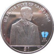 1 Dollar - Elizabeth II The Duke of Cambridge; Coloured, United Kingdom, 2013 reverse image