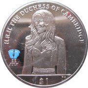 1 Dollar - Elizabeth II The Duchess of Cambridge; Coloured, United Kingdom, 2013 reverse image