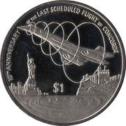 1 Dollar - Elizabeth II Concorde, United Kingdom, 2013 reverse image