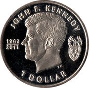 1 Dollar - Elizabeth II John F. Kennedy, United Kingdom, 2013 reverse image