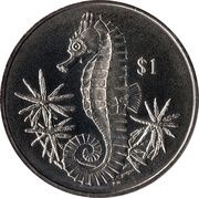1 Dollar - Elizabeth II Seahorse, United Kingdom, 2014 reverse image