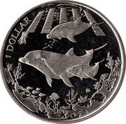 1 Dollar - Elizabeth II Dolphin, United Kingdom, 2014 reverse image