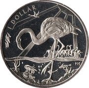 1 Dollar - Elizabeth II Pink Flamingo, United Kingdom, 2015 reverse image