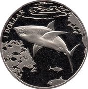 1 Dollar - Elizabeth II The Great White Shark, United Kingdom, 2016 reverse image