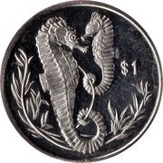 1 Dollar - Elizabeth II Seahorse, United Kingdom, 2017 reverse image
