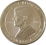 1 Dollar - Elizabeth II JFK 100th Anniversary; Silver Bullion, United Kingdom, 2017 reverse image