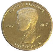 1 Dollar - Elizabeth II JFK 100th Anniversary, United Kingdom, 2017 reverse image