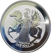 1 Dollar - Elizabeth II 4th Portrait; Pegasus - 2017 Reverse Proof Silver Bullion, United Kingdom, 2017 reverse image