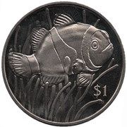 1 Dollar - Elizabeth II The Clownfish, United Kingdom, 2018 reverse image