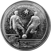 1 Dollar - Elizabeth II 2018 FIFA World Cup Russia, United Kingdom, 2018 reverse image