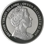 1 Dollar - Elizabeth II Pegasus; Piedfort 2oz Reverse Frosted Silver Bullion obverse image