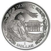 1 Dollar - Elizabeth II Olympic Surfing, United Kingdom, 2019 reverse image