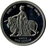 1 Dollar - Elizabeth II Una and Lion, United Kingdom, 2019 reverse image