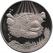 1 Dollar - Elizabeth II Porcupine Fish, United Kingdom, 2019 reverse image