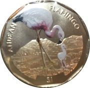 1 Dollar - Elizabeth II Andean Flamingo, United Kingdom, 2019 reverse image