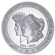 1 Dollar - Elizabeth II Transition of the Morgan Dollar to the Peace Dollar, United Kingdom, 2021 reverse image
