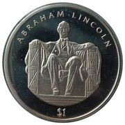 1 Dollar - Elizabeth II Lincoln Memorial, United Kingdom, 2022 reverse image
