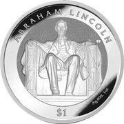 1 Dollar - Elizabeth II Lincoln Memorial, Silver Bullion, United Kingdom, 2022 reverse image