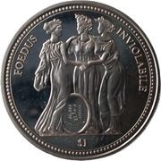 1 Dollar - Elizabeth II Three Graces, United Kingdom, 2022 reverse image