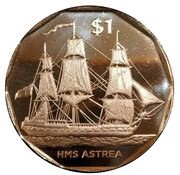 1 Dollar - Elizabeth II HMS Astrea, United Kingdom, 2022 reverse image