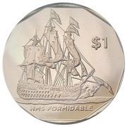 1 Dollar - Elizabeth II HMS Formidable, United Kingdom, 2022 reverse image