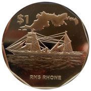 1 Dollar - Elizabeth II RMS Rhone, United Kingdom, 2022 reverse image