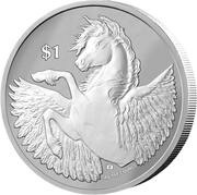 1 Dollar - Charles III Pegasus, United Kingdom, 2023 reverse image