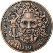 1.5 Dollar - Elizabeth II Father of the Modern Olympics reverse image