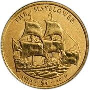 4 Dollars - Elizabeth II Mayflower, United Kingdom, 2020 reverse image