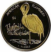 4 Dollars - Elizabeth II Flamingo, United Kingdom, 2021 reverse image
