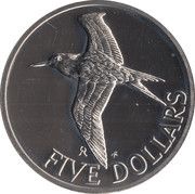 5 Dollars - Elizabeth II Royal Tern, United Kingdom, 1981 reverse image