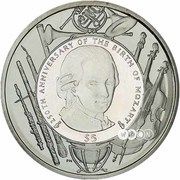 5 Dollars - Elizabeth II Mozart reverse image