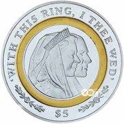 5 Dollars - Elizabeth II Diamond Wedding, United Kingdom, 2007 reverse image