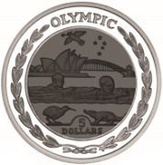 5 Dollars - Elizabeth II Olympics, Oceania reverse image