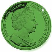 5 Dollars - Elizabeth II Olympics, Africa; Green Titanium obverse image