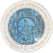 5 Dollars - Elizabeth II Hans Christian Andersen; Bimetallic reverse image