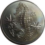 5 Dollars - Elizabeth II Seahorse, United Kingdom, 2014 reverse image
