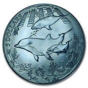 5 Dollars - Elizabeth II Dolphin, United Kingdom, 2014 reverse image