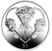 5 Dollars - Elizabeth II Heart of Roses, United Kingdom, 2015 reverse image
