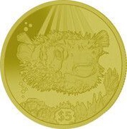 5 Dollars - Elizabeth II Porcupine Fish reverse image