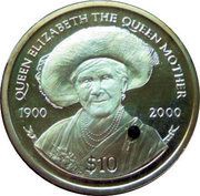 10 Dollars - Elizabeth II The Queen Mother, United Kingdom, 2000 reverse image