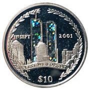 10 Dollars - Elizabeth II Twin Towers, United Kingdom, 2002 reverse image